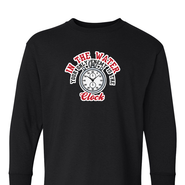 [[color:Black]] Only Enemy Is The Clock Swimming Long Sleeve T-shirt Black