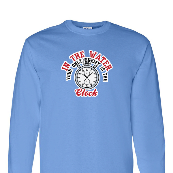 [[color:Carolina Blue]] Only Enemy Is The Clock Swimming Long Sleeve T-shirt Carolina Blue