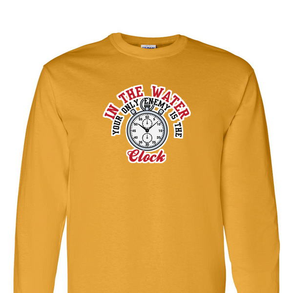 [[color:Gold]] Only Enemy Is The Clock Swimming Long Sleeve T-shirt Gold