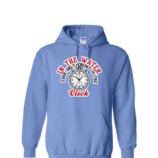 [[color:Carolina Blue]] Only Enemy Is The Clock Swimming Hoodie Carolina Blue