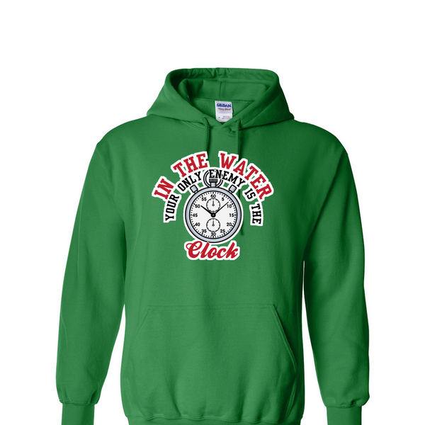 [[color:Irish Green]] Only Enemy Is The Clock Swimming Hoodie Irish Green