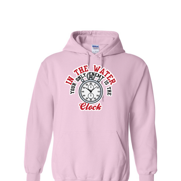 [[color:Light Pink]] Only Enemy Is The Clock Swimming Hoodie Light Pink
