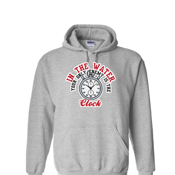 [[color:Sport Grey]] Only Enemy Is The Clock Swimming Hoodie Sport Grey