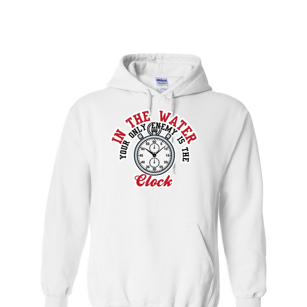 [[color:White]] Only Enemy Is The Clock Swimming Hoodie White