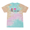 [[color:Snow Cone]] Peace Love Field Hockey Tie Dye T-shirt Snow Cone
