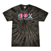 [[color:Spider Black]] Peace Love Field Hockey Tie Dye T-shirt Spider Black