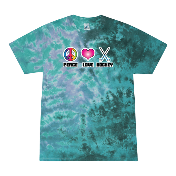 [[color:Zero G]] Peace Love Field Hockey Tie Dye T-shirt Zero G