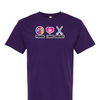 [[color:Purple]] Peace Love Field Hockey Short Sleeve T-shirt Purple