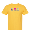 [[color:Daisy]] Peace Love Field Hockey Short Sleeve T-shirt Daisy