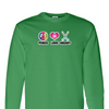 [[color:Irish Green]] Peace Love Field Hockey Long Sleeve T-shirt Irish Green