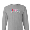 [[color:Sport Grey]] Peace Love Field Hockey Long Sleeve T-shirt Sport Grey
