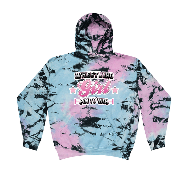 [[color:Dream]] Pin To Win Girls Wrestling Tie Dye Hoodie Dream