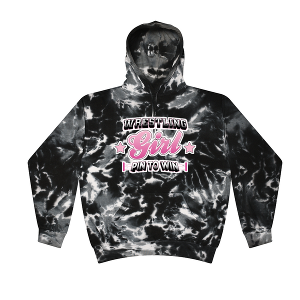 [[color:Multi Black]] Pin To Win Girls Wrestling Tie Dye Hoodie Multi Black