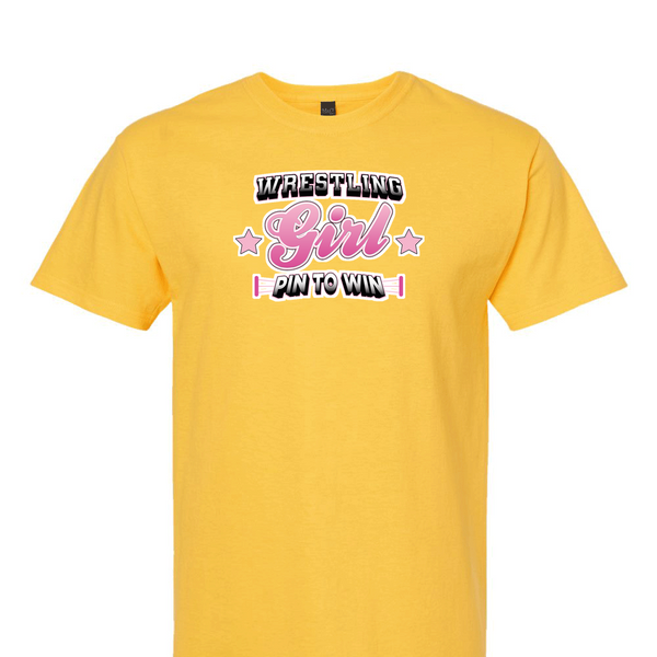 [[color:Daisy]] Pin To Win Girls Wrestling Short Sleeve T-shirt Daisy