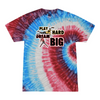 [[color:Firecracker]] Play Hard Dream Big Baseball Tie Dye T-shirt Firecracker