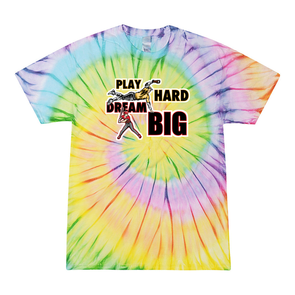 [[color:Lolli-pop]] Play Hard Dream Big Baseball Tie Dye T-shirt Lolli-pop