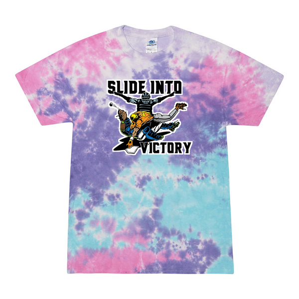 [[color:Cotton Candy]] Slide Into Victory Baseball Tie Dye T-shirt Cotton Candy