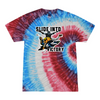 [[color:Firecracker]] Slide Into Victory Baseball Tie Dye T-shirt Firecracker