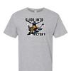 [[color:Sport Grey]] Slide Into Victory Baseball Short Sleeve T-shirt Sport Grey