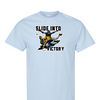 [[color:Light Blue]] Slide Into Victory Baseball Short Sleeve T-shirt Light Blue