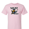 [[color:Light Pink]] Slide Into Victory Baseball Short Sleeve T-shirt Light Pink