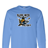 [[color:Carolina Blue]] Slide Into Victory Baseball Long Sleeve T-shirt Carolina Blue