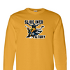 [[color:Gold]] Slide Into Victory Baseball Long Sleeve T-shirt Gold