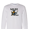 [[color:White]] Slide Into Victory Baseball Long Sleeve T-shirt White