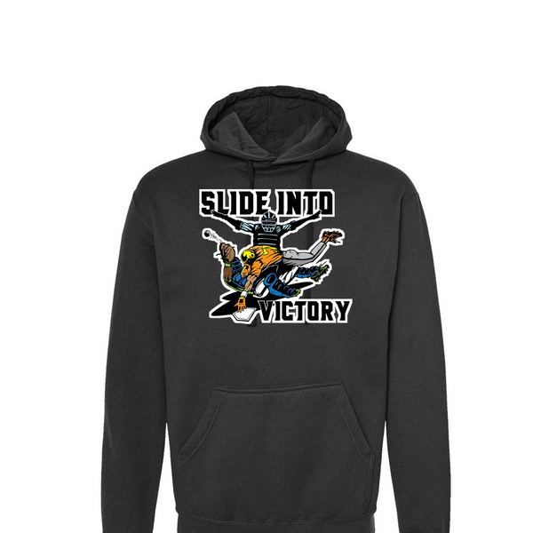 [[color:Black]] Slide Into Victory Baseball Hoodie Black