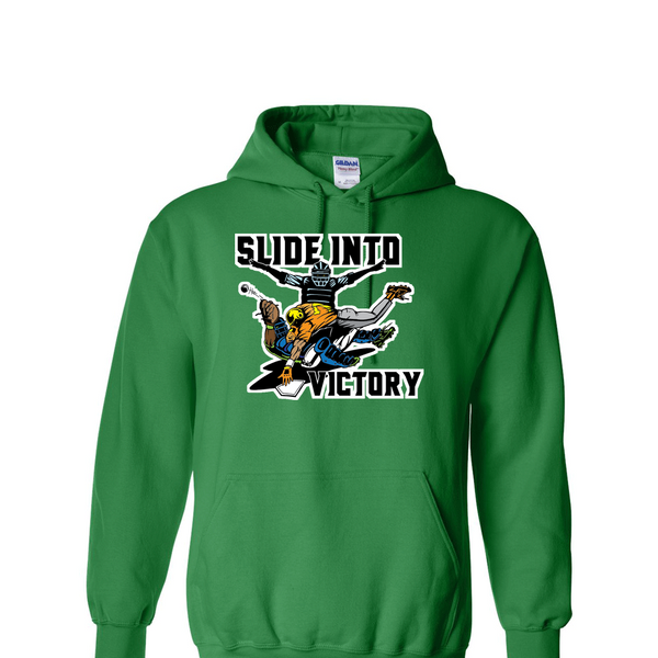 [[color:Irish Green]] Slide Into Victory Baseball Hoodie Irish Green