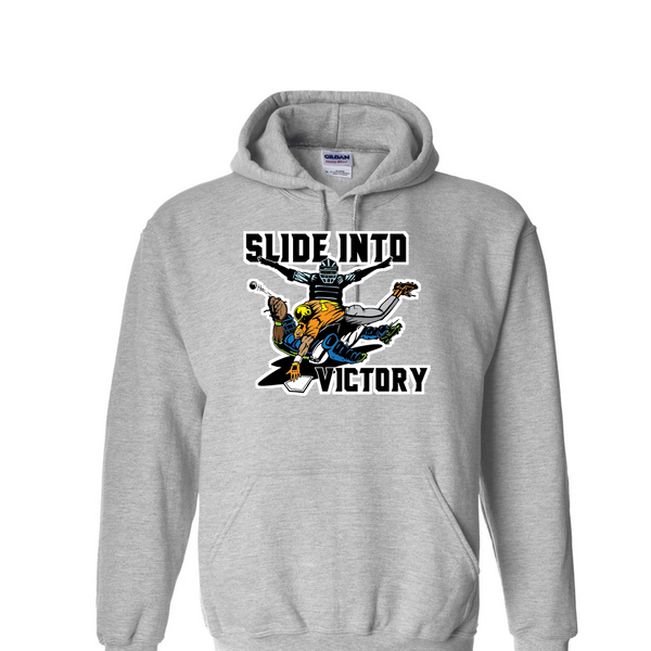 [[color:Sport Grey]] Slide Into Victory Baseball Hoodie Sport Grey