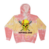 [[color:Funnel Cake]] Softball Dad Tie Dye Hoodie Funnel Cake