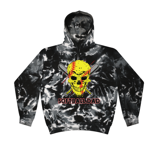 [[color:Multi Black]] Softball Dad Tie Dye Hoodie Multi Black