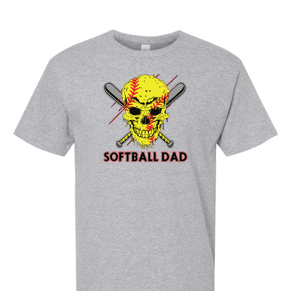 [[color:Sport Grey]] Softball Dad Short Sleeve T-shirt Sport Grey