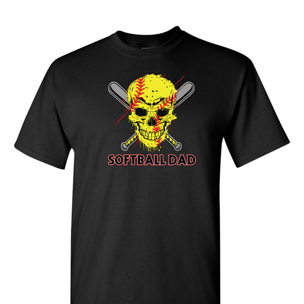 [[color:Black]] Softball Dad Short Sleeve T-shirt Black