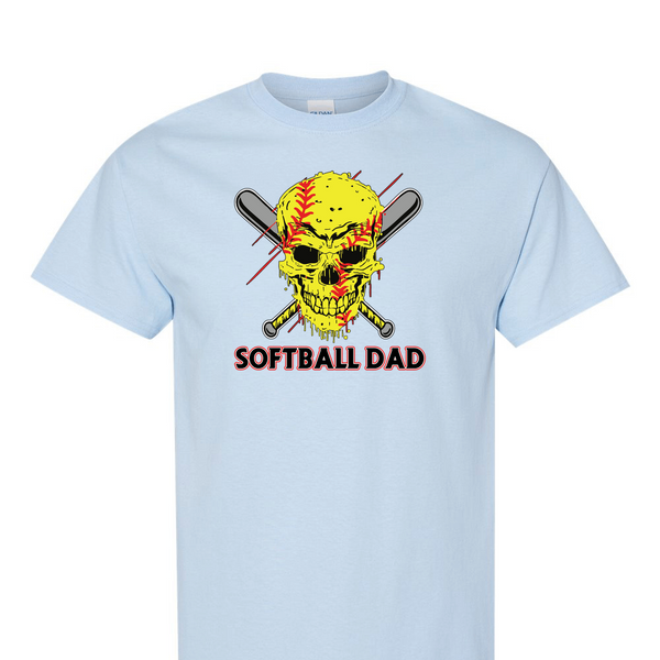 [[color:Light Blue]] Softball Dad Short Sleeve T-shirt Light Blue