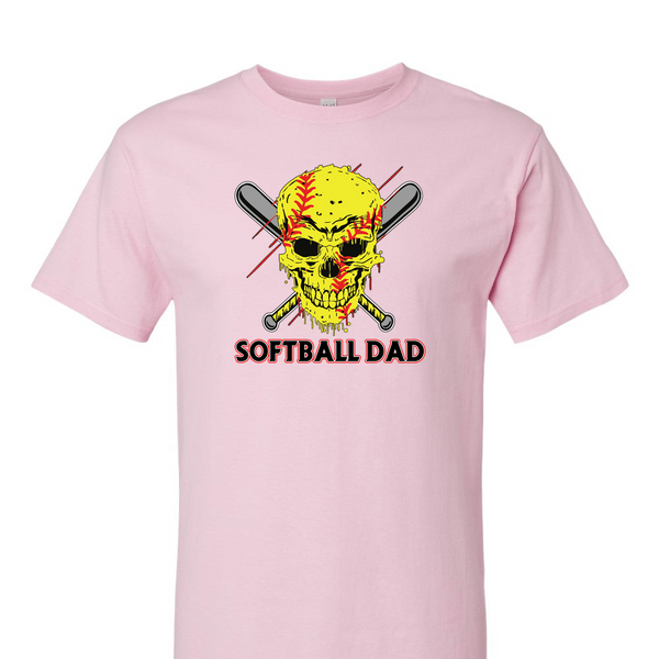 [[color:Light Pink]] Softball Dad Short Sleeve T-shirt Light Pink