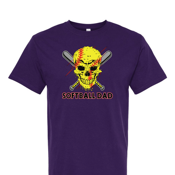 [[color:Purple]] Softball Dad Short Sleeve T-shirt Purple
