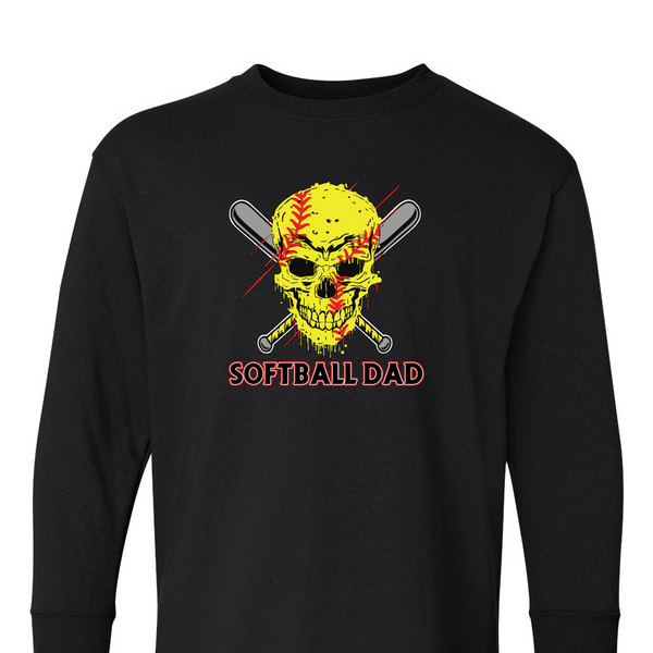 [[color:Black]] Softball Dad Long Sleeve T-shirt Black