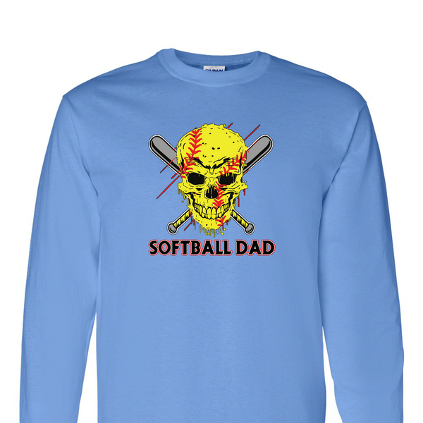 [[color:Carolina Blue]] Softball Dad Long Sleeve T-shirt Carolina Blue