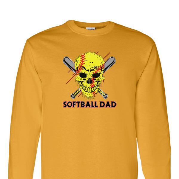[[color:Gold]] Softball Dad Long Sleeve T-shirt Gold
