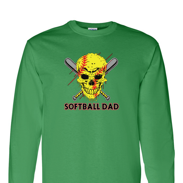 [[color:Irish Green]] Softball Dad Long Sleeve T-shirt Irish Green