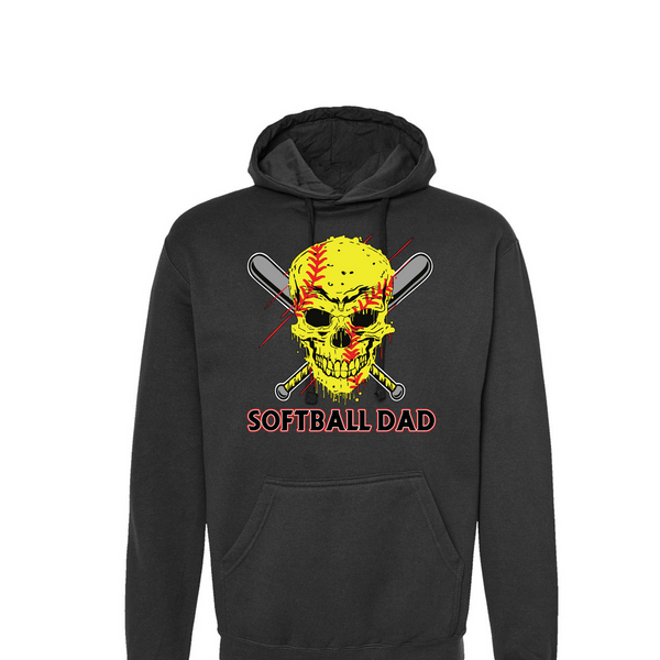 [[color:Black]] Softball Dad Hoodie Black