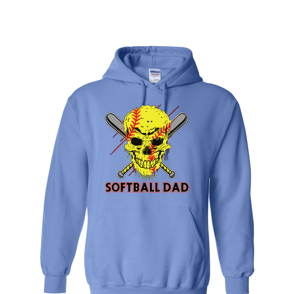 [[color:Carolina Blue]] Softball Dad Hoodie Carolina Blue