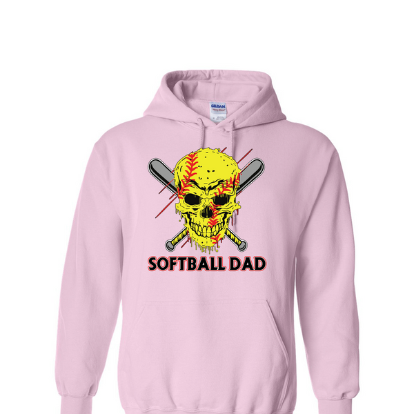 [[color:Light Pink]] Softball Dad Hoodie Light Pink