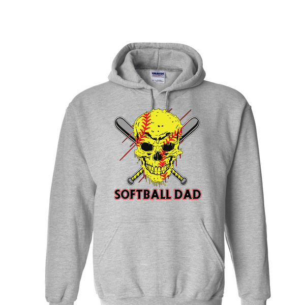 [[color:Sport Grey]] Softball Dad Hoodie Sport Grey