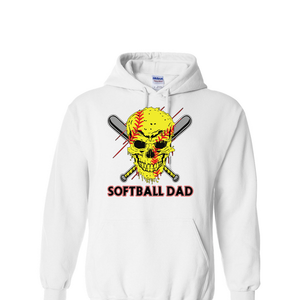 [[color:White]] Softball Dad Hoodie White