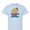 [[color:Light Blue]] Softball Hair Don't Care Short Sleeve T-shirt Light Blue