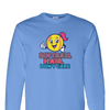 [[color:Carolina Blue]] Softball Hair Don't Care Long Sleeve T-shirt Carolina Blue