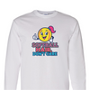 [[color:White]] Softball Hair Don't Care Long Sleeve T-shirt White